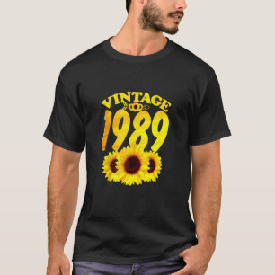 Camiseta 32º Aniversário Vintage 1989 Girassol 32 anos