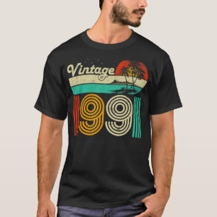 Camiseta 32º aniversário Vintage 1991 Homens de 32 anos