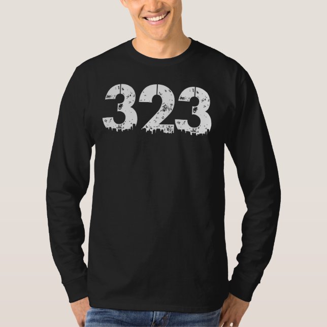 Camiseta 323 Area Code Los Angeles 323 (Frente)