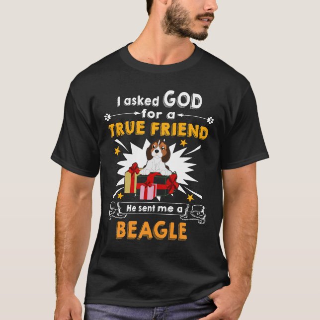 Camiseta 328 Perguntado a Deus - Amigo Verdadeiro - Um Beag (Frente)