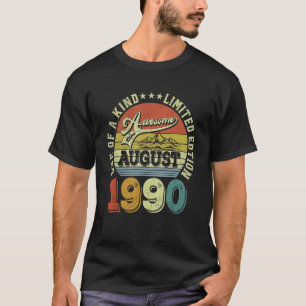 Camiseta 32 anos de idade incrível desde agosto de 1990 32º