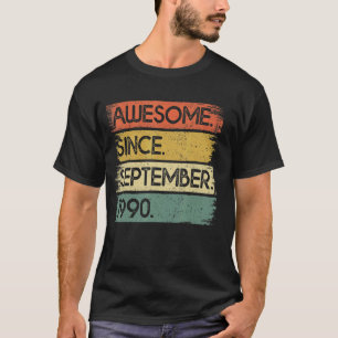 Camiseta 32 Anos De Idade Incrível Desde Setembro De 1990 3