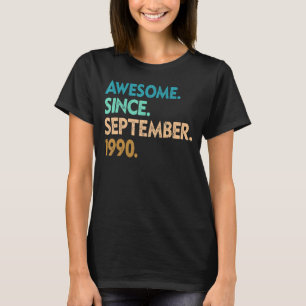 Camiseta 32 Anos De Idade Incrível Desde Setembro De 1990 3