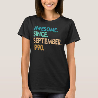 Camiseta 32 Anos De Idade Incrível Desde Setembro De 1990 3