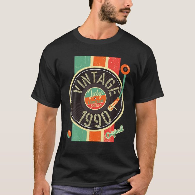 Camiseta 32 anos Homem de Nascimento 1990 Julho Antiquado (Frente)