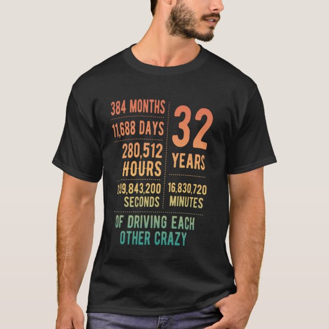 Camiseta 32 Years Married Funny 32nd Wedding Anniversary (Frente)