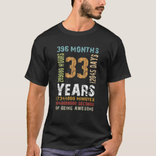 Camiseta 33º Aniversário, 33 Anos De Idade Vintage - Homens