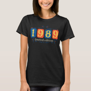 Camiseta 33º Aniversário Damas Mens 33 Anos 1989 Presente 1