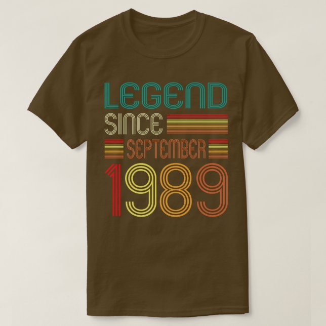 Camiseta 33º Aniversário Oferece Legenda Desde setembro de  (Frente do Design)