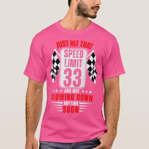 Camiseta 33º Aniversário - Sinal de Velocidade 33 Anos Engr