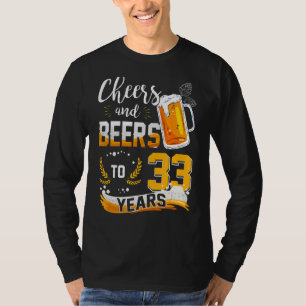 Camiseta 33.º Aniversário Da Saúde E Cervejas A 33 Anos De 