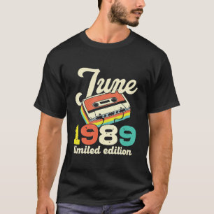 Camiseta 33. º aniversário, junho de 1989 Vintage Cassette
