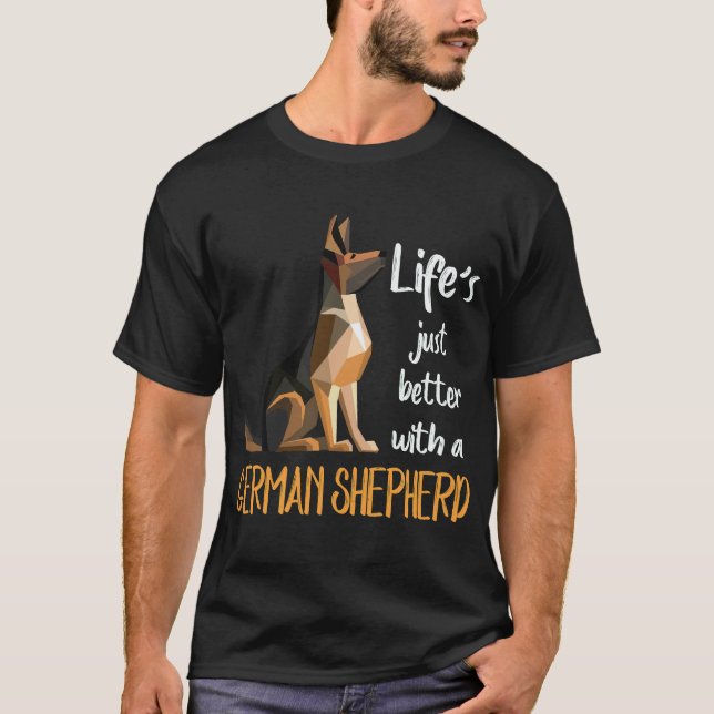 Camiseta 33 A vida é melhor com um Pastor Alemão (Frente)