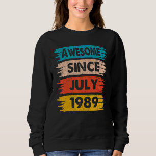 Camiseta 33 anos Aniversário fantástico desde julho de 1989
