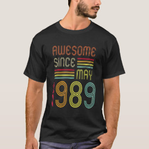 Camiseta 33 anos de idade incrível desde maio de 1989 50º a