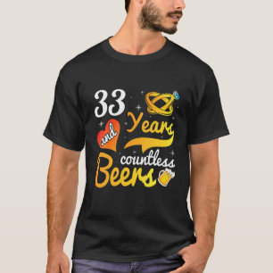 Camiseta 33 Anos Incontáveis Beers Casado Marido Wif