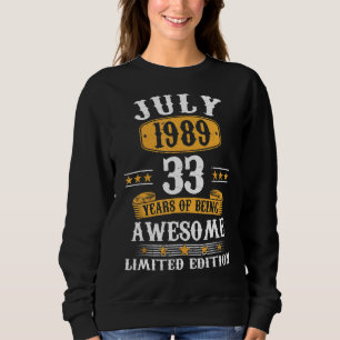 Camiseta 33 anos julho 1989 33º aniversário