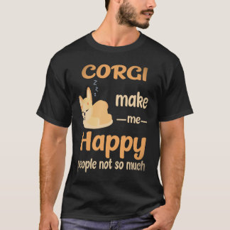 Camiseta 33 Corgi Me Faz Feliz Pessoas Não Tanto Corgi