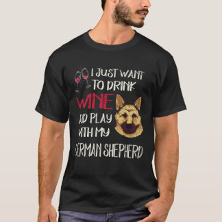 Camiseta 33 Só Quero Beber Vinho E Brincar Com Meu Alemão