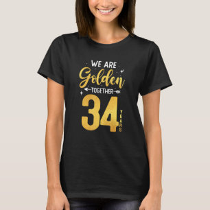 Camiseta 34º aniversário de casamento Casados Nós Ouros jun