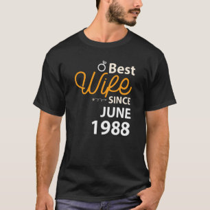 Camiseta 34º aniversário do casamento Melhor Esposa desde j