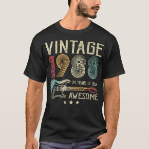 Camiseta 34º Aniversário Mulheres Mens Vintage Incrível 198