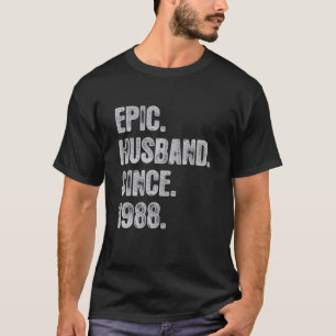 Camiseta 34.º Aniversário De Casamento Para O Marido Epic D