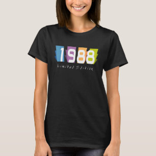 Camiseta 34. º Aniversário Mulheres 34 anos 1988 1
