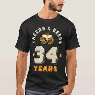 Camiseta 34.º Aniversário "Saúde e Cervejas" a 34 anos