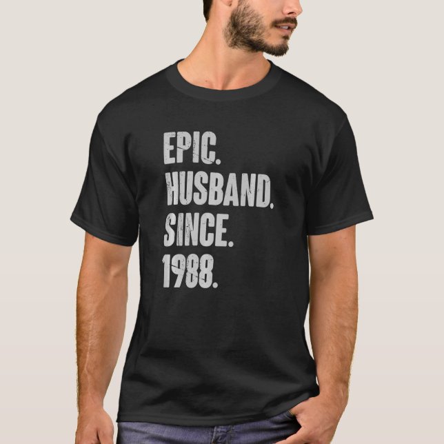 Camiseta 34 Aniversário De Casamento Para O Marido Epic Des (Frente)