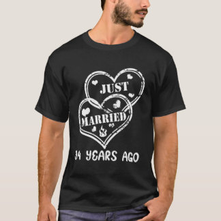 Camiseta 34 Anos Atrás Recem casados De Casamento