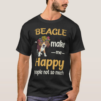 Camiseta 34 Beagle Me Faz Feliz Pessoas Não Tanto Beagle