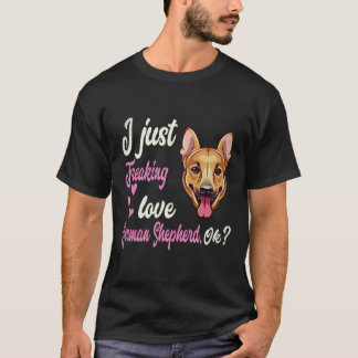 Camiseta 34 Eu simplesmente amo Pastor Alemão OK Pastor Ale