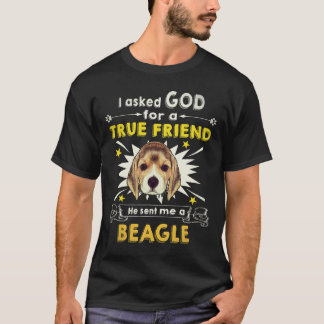Camiseta 34 Perguntou a Deus - Amigo Verdadeiro - Um Beagle