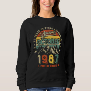 Camiseta 35º aniversário 35 anos incrível desde outubro de