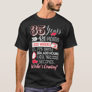 Camiseta 35º Aniversário De Casamento Para 35 Anos