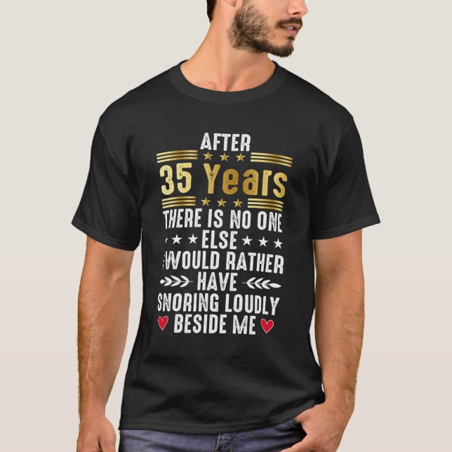 Camiseta 35º aniversário de casamento para casais casados (Frente)