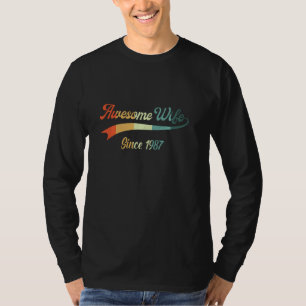 Camiseta 35º Aniversário De Casamento Para Sua Esposa Incrí
