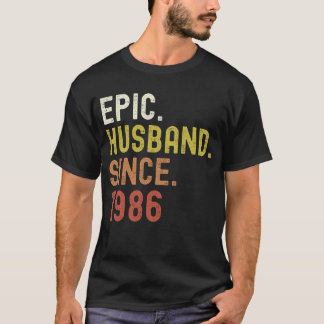 Camiseta 35º aniversário de casamento Presente em 1986