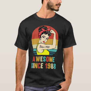 Camiseta 35º aniversário Decoração incrível desde 1988 35 Y