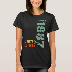 Camiseta 35º Aniversário do Homem 35 Anos dezembro de 1987