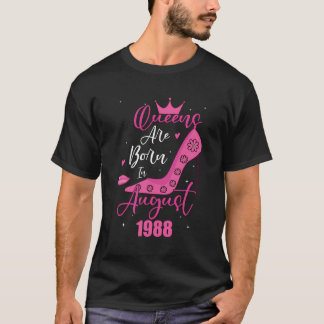 Camiseta 35º Aniversário Do Nascer Em Agosto De 1988