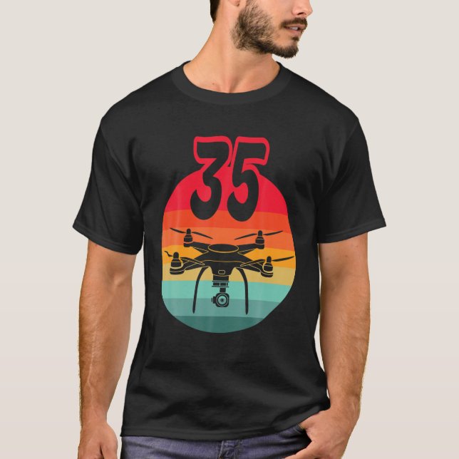 Camiseta 35º Aniversário I - Drones De Controlo Remoto Com  (Frente)