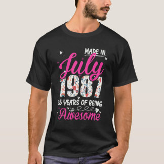 Camiseta 35º Aniversário Impressionante Desde julho de 1987