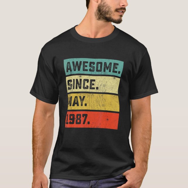 Camiseta 35º Aniversário Impressionante Desde maio de 1987  (Frente)