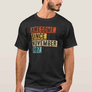Camiseta 35º Aniversário Impressionante Desde novembro de 1