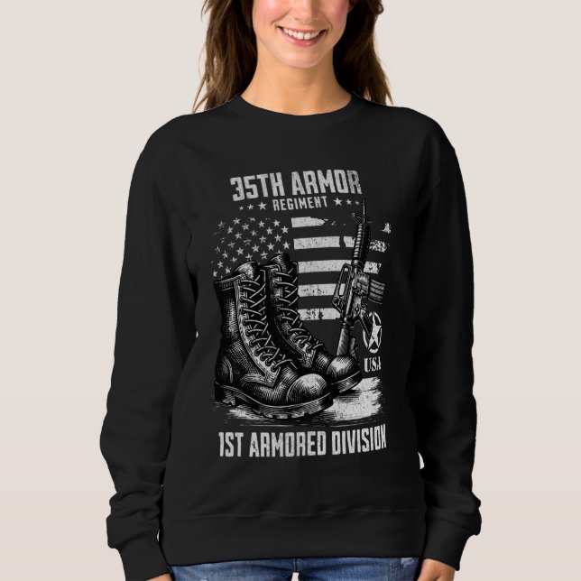 Camiseta 35º Regimento Armor 1 Divisão de ruas Armadas Mili (Frente)