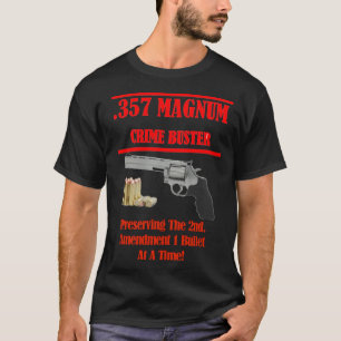 Camiseta 357 Patriótico do Magnum Gun Crime Buster