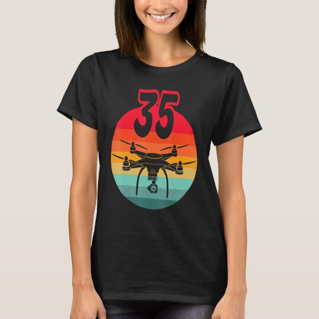 Camiseta 35.º aniversário I - Drones com controle remoto re (Frente)