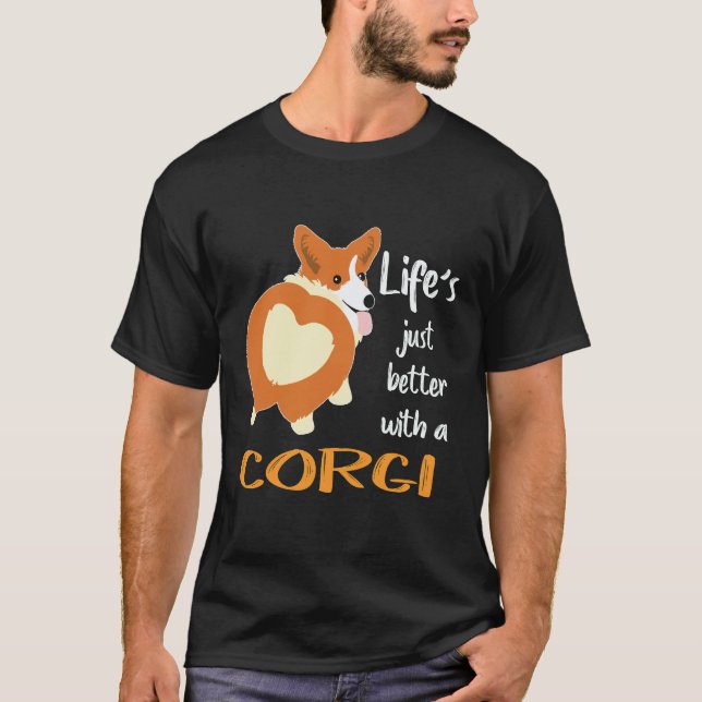 Camiseta 35 A Vida é Melhor Com Um Corgi (Frente)